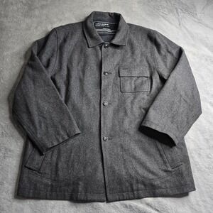 Vintage Ralph Lauren Polo Jeans Co Wool Blend Over Coat Mens. XL Grey L/S